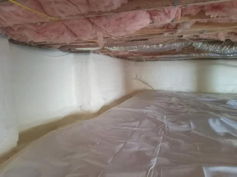 Crawl space encapsulation with closed-cell spray foam for Attic Insulation in North Providence